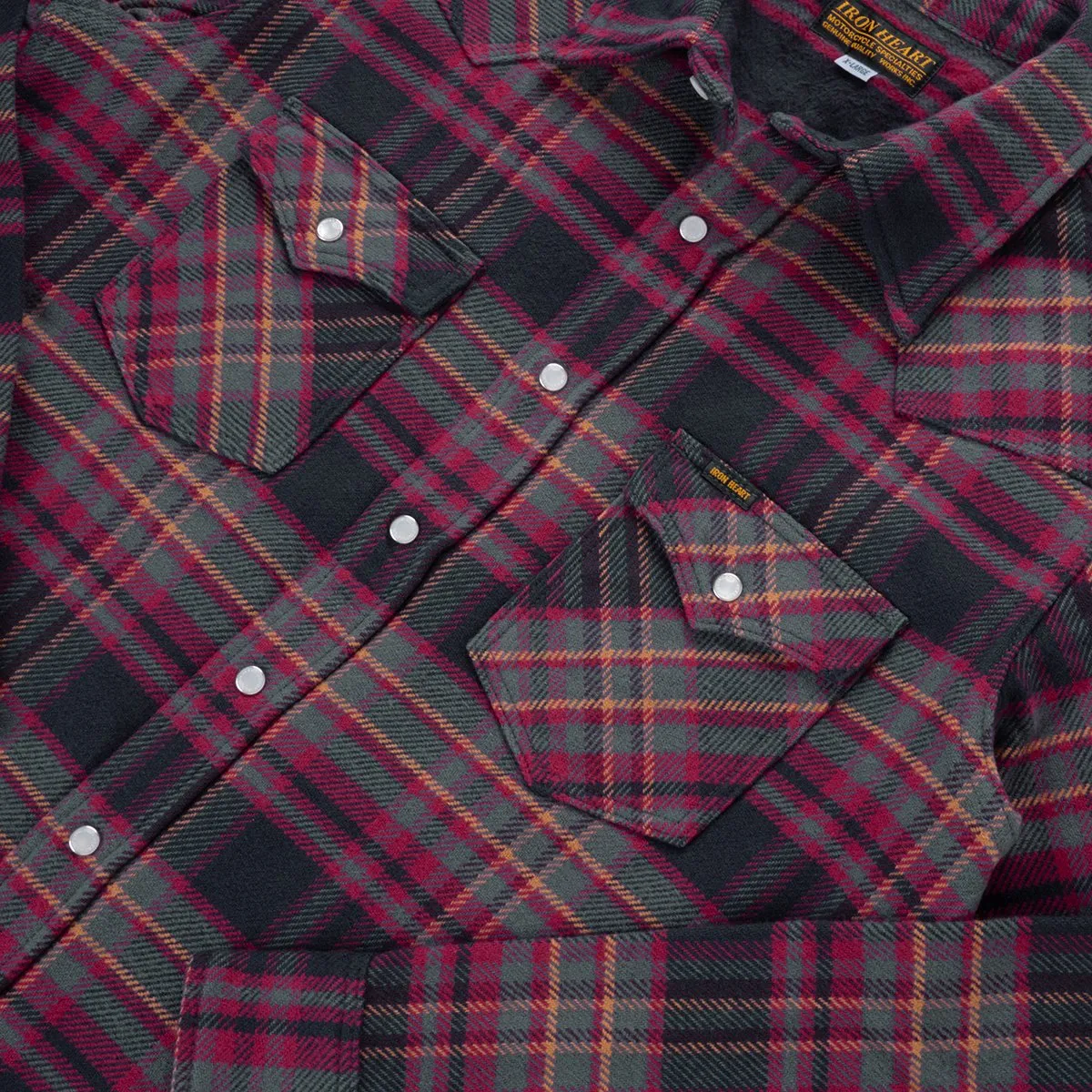 IHSH-403-GRY 11oz Ultra Heavy Flannel Line Check Western Shirt Grey sold by Brooklyn Clothing Co. product image thumbnail 3