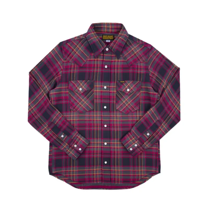 IHSH-403-GRY 11oz Ultra Heavy Flannel Line Check Western Shirt Grey sold by Brooklyn Clothing Co.
