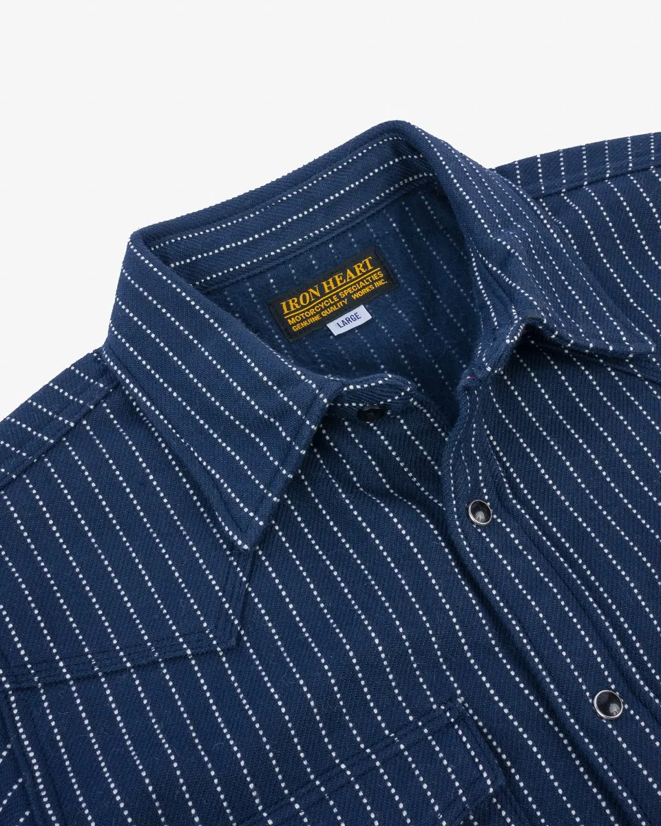 IHSH-401-NAV 12oz Ultra Heavy Flannel Chalk Stripe Western Shirt Navy sold by Brooklyn Clothing Co. product image thumbnail 5
