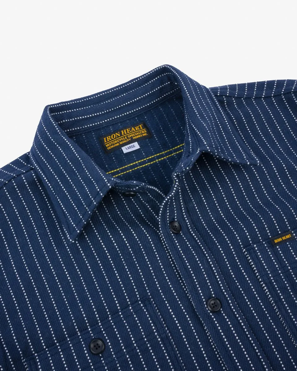 IHSH-402-NAV 12oz Ultra Heavy Flannel Chalk Stripe Work Shirt Navy sold by Brooklyn Clothing Co. product image thumbnail 5