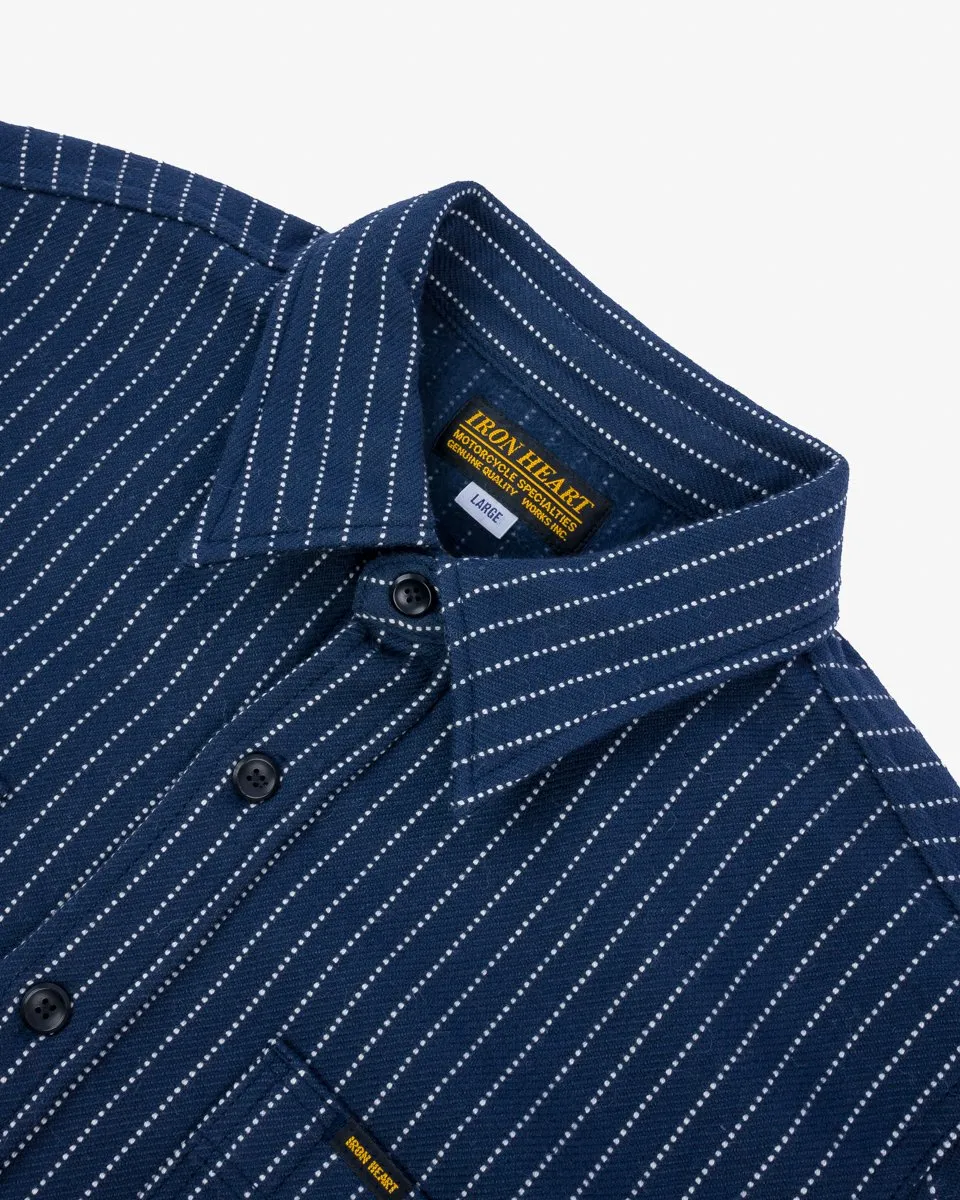 IHSH-402-NAV 12oz Ultra Heavy Flannel Chalk Stripe Work Shirt Navy sold by Brooklyn Clothing Co. product image thumbnail 2