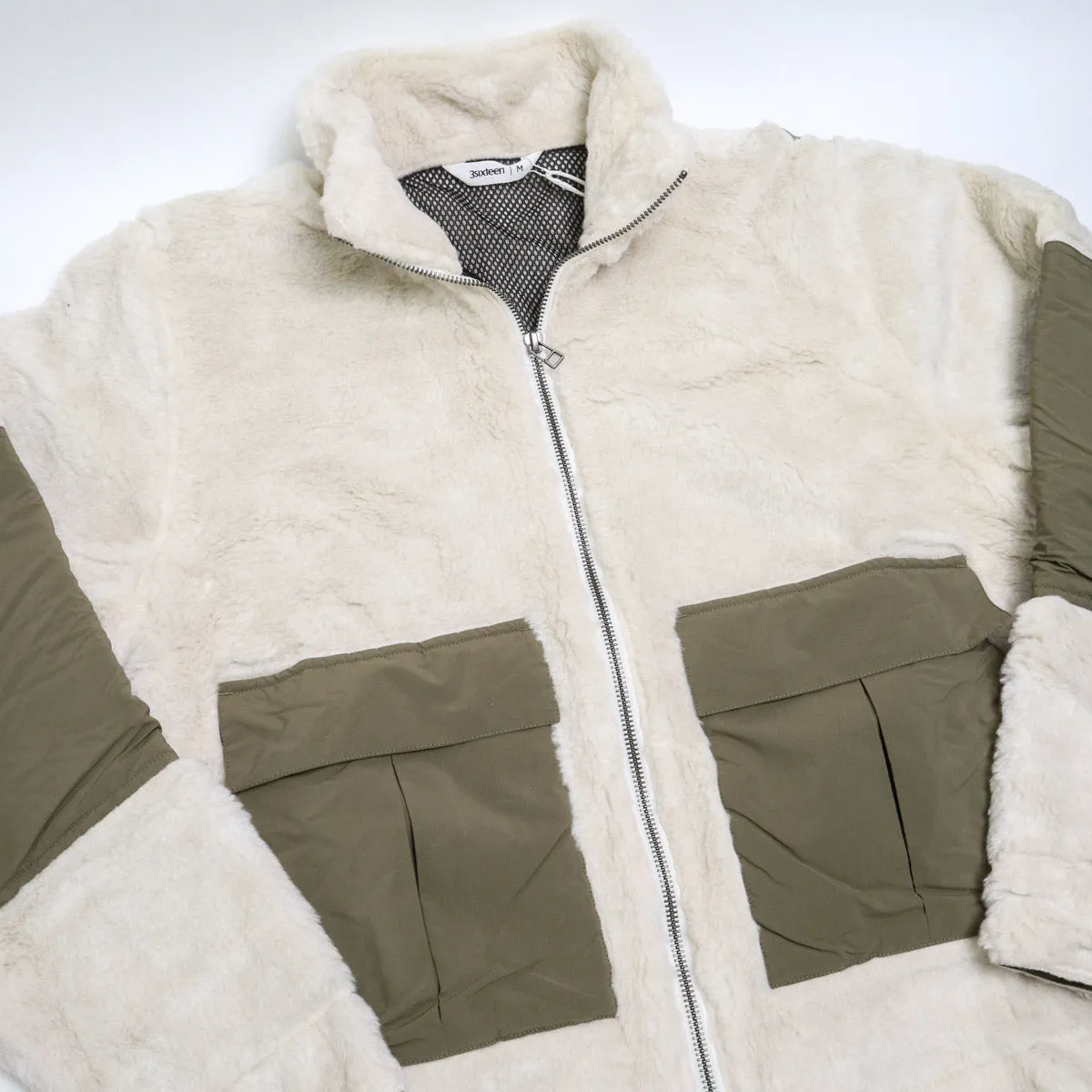 Fleece Jacket Ecru Wool Fleece sold by Brooklyn Clothing Co. product image thumbnail 2