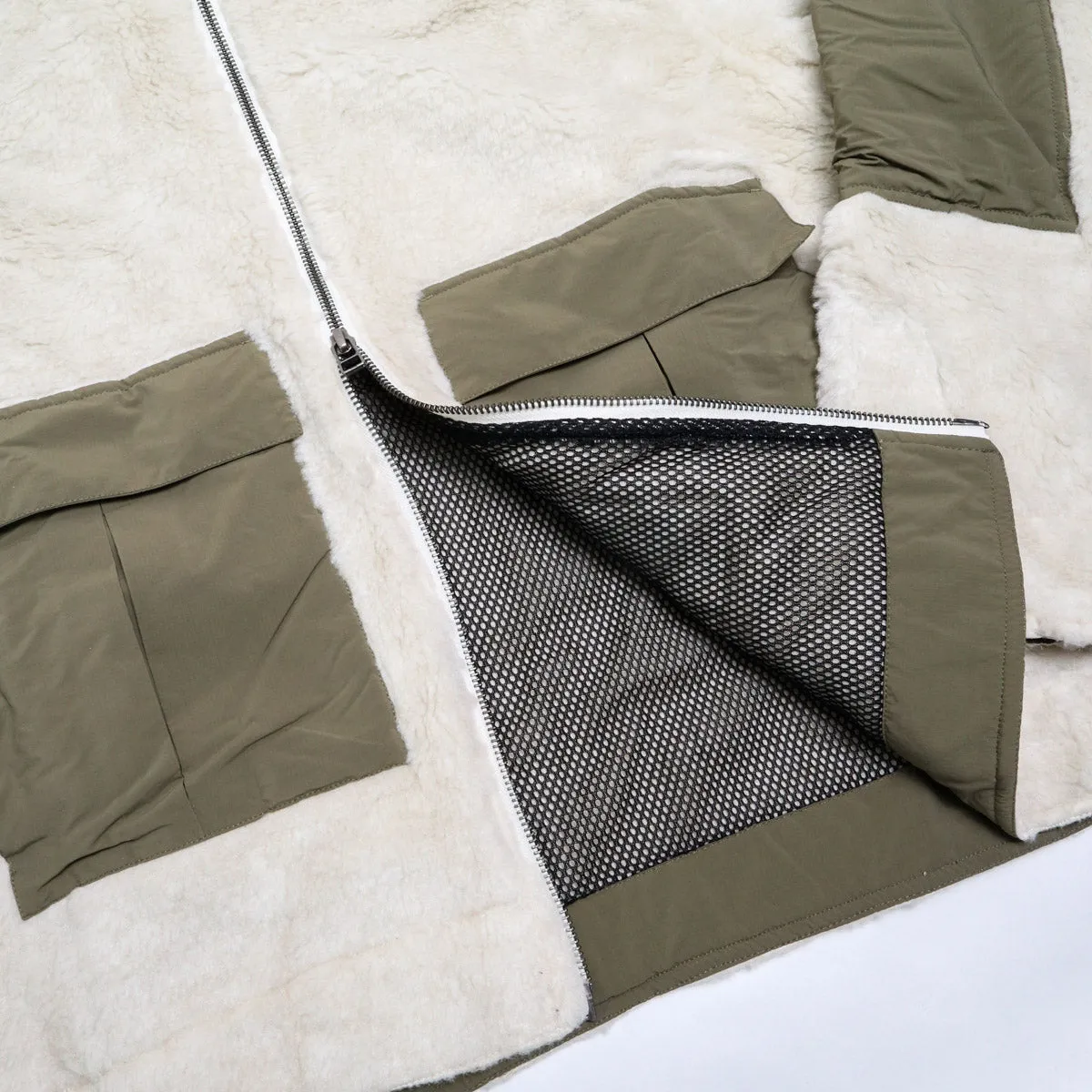 Fleece Jacket Ecru Wool Fleece sold by Brooklyn Clothing Co. product image thumbnail 5