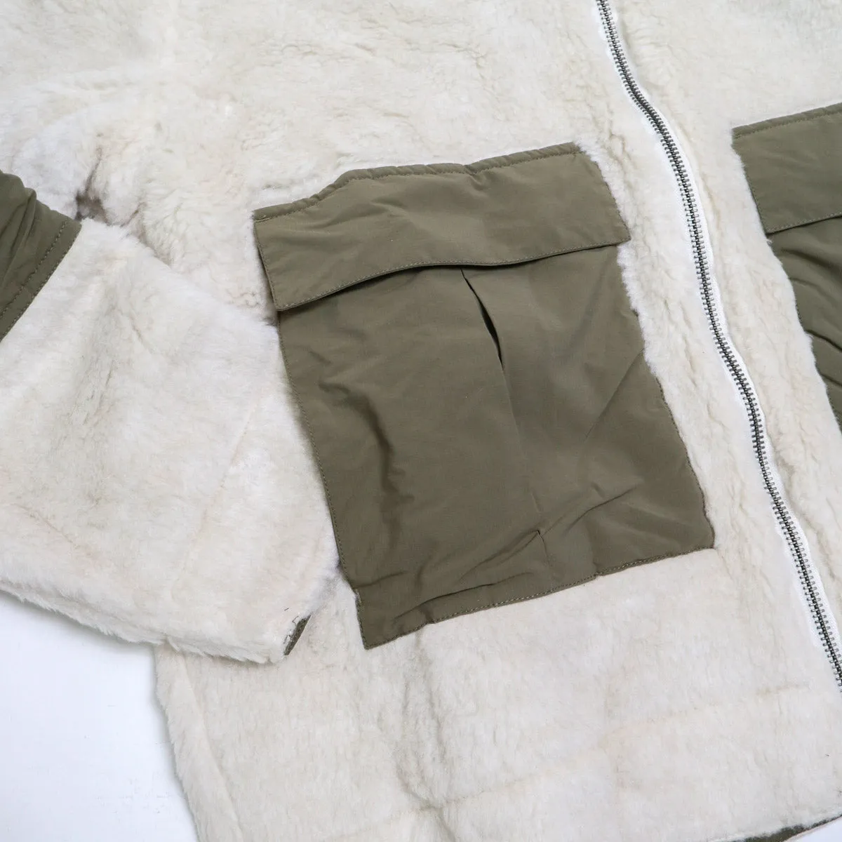 Fleece Jacket Ecru Wool Fleece sold by Brooklyn Clothing Co. product image thumbnail 4