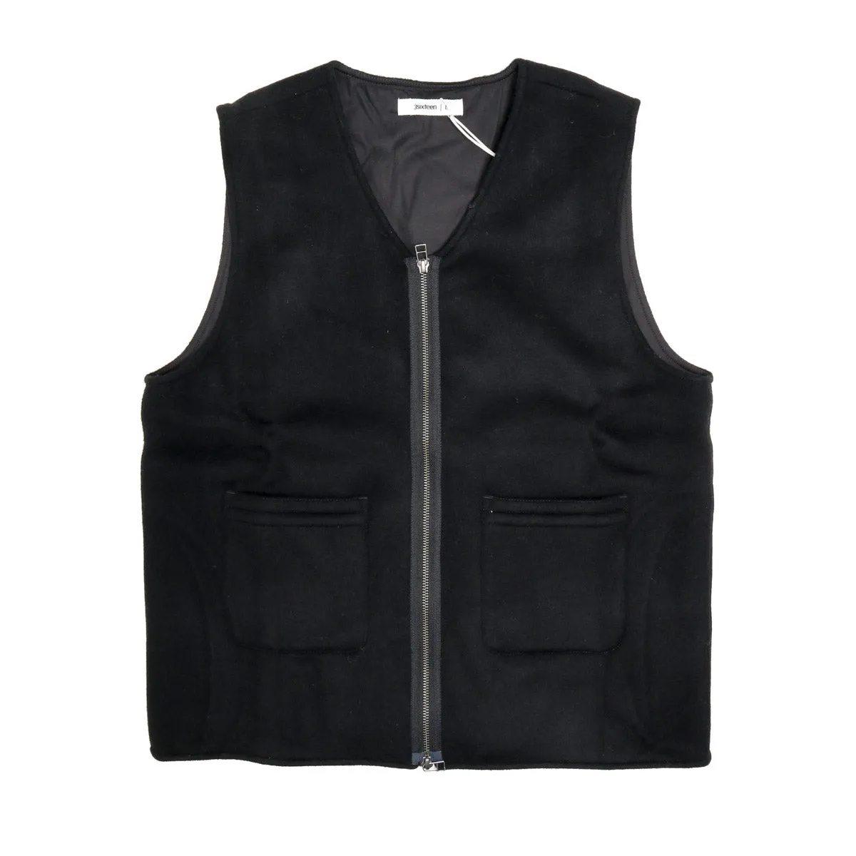Zip Vest Black Cashmere Wool sold by Brooklyn Clothing Co.