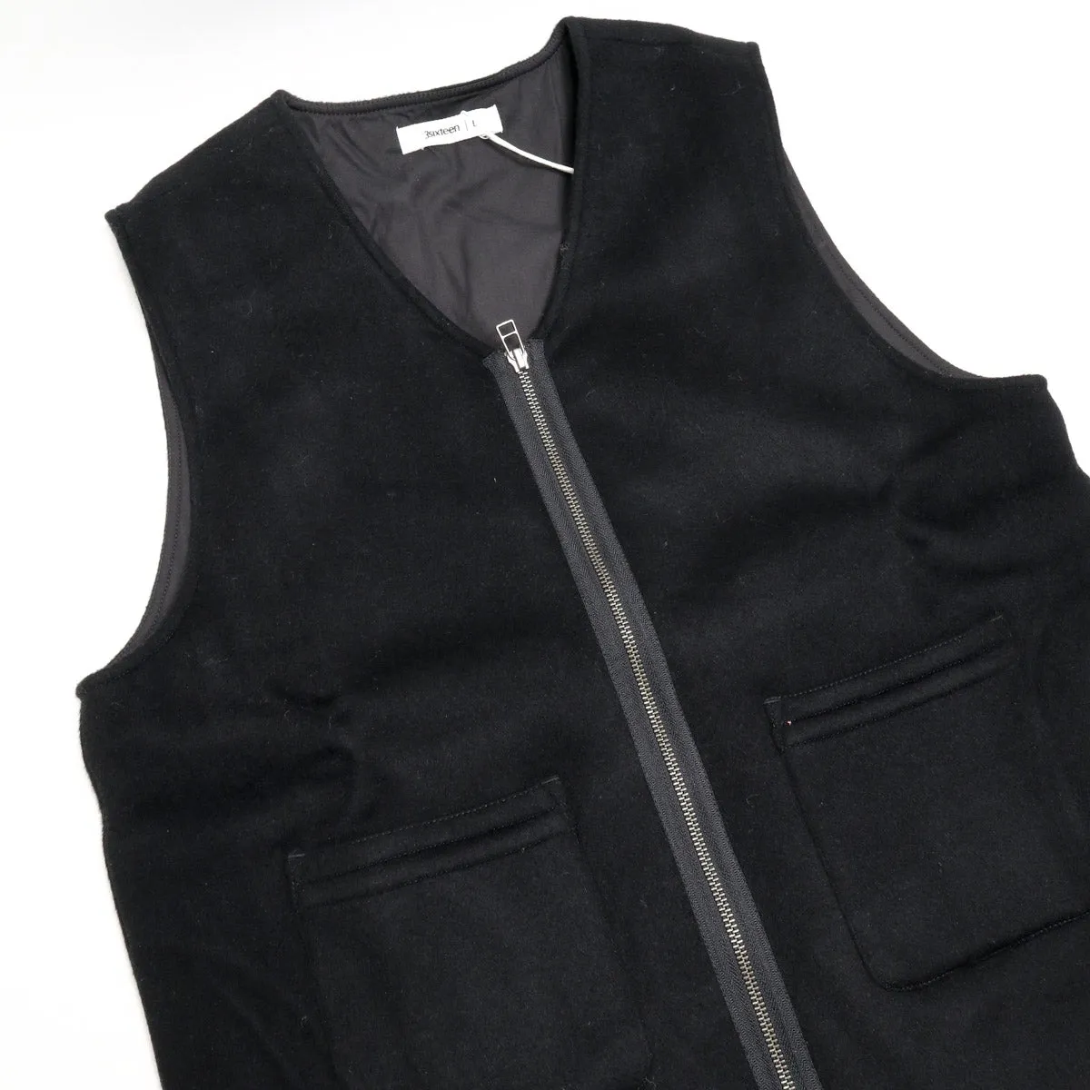 Zip Vest Black Cashmere Wool sold by Brooklyn Clothing Co. product image thumbnail 2