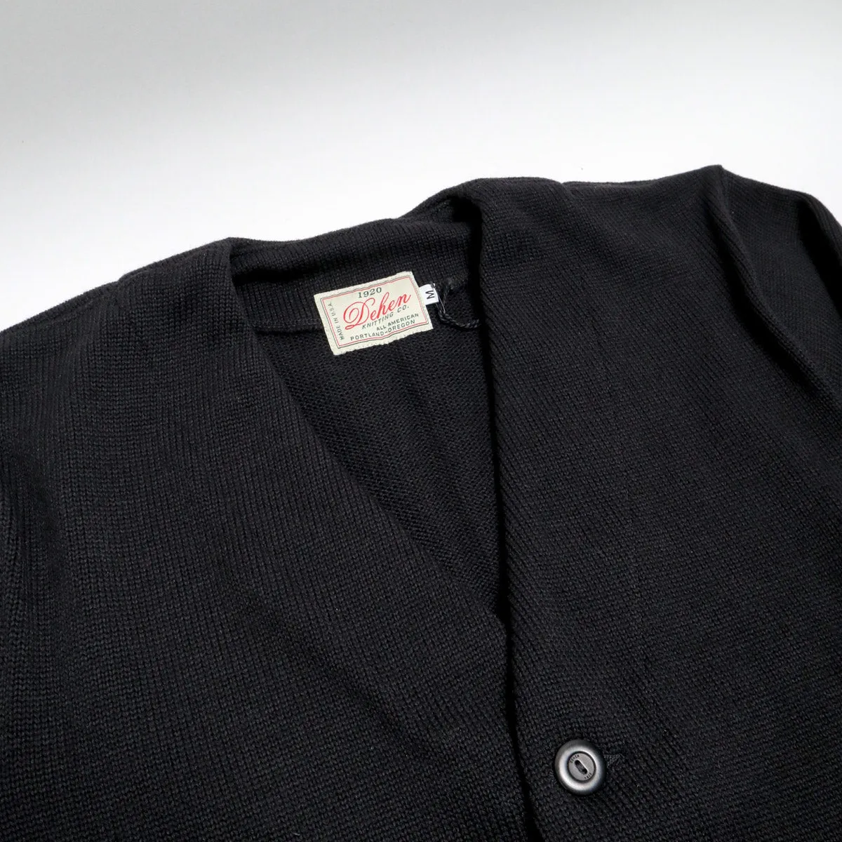 Slouchy Varsity Cardigan Sweater Black & Old Gold sold by Brooklyn Clothing Co. product image thumbnail 3