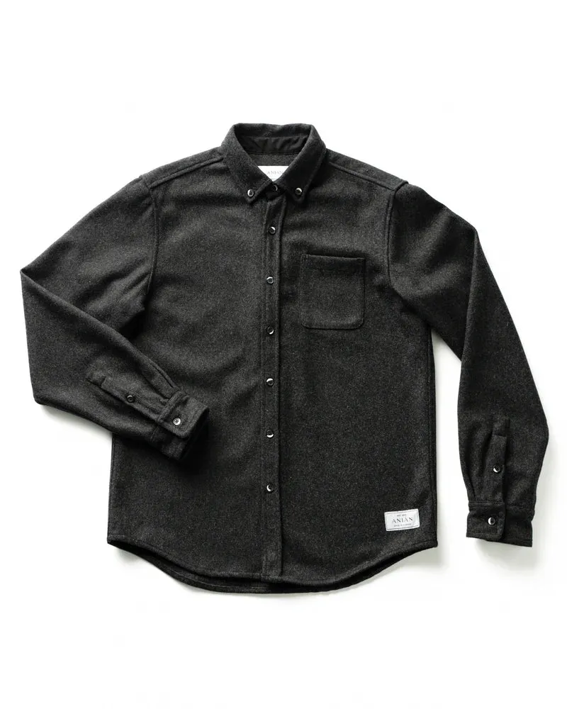 The Modern Melton Wool Charcoal sold by Brooklyn Clothing Co.