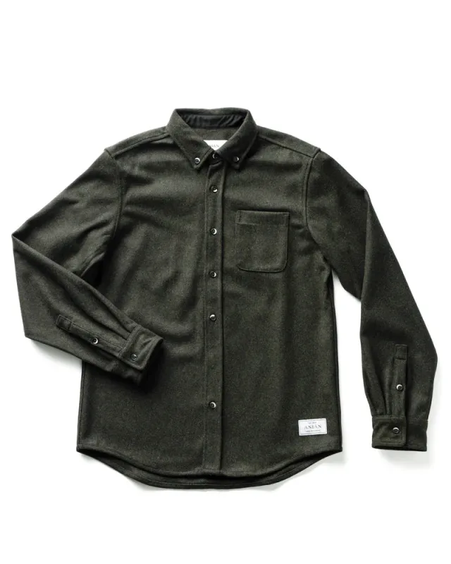 The Modern Melton Wool Olive sold by Brooklyn Clothing Co.