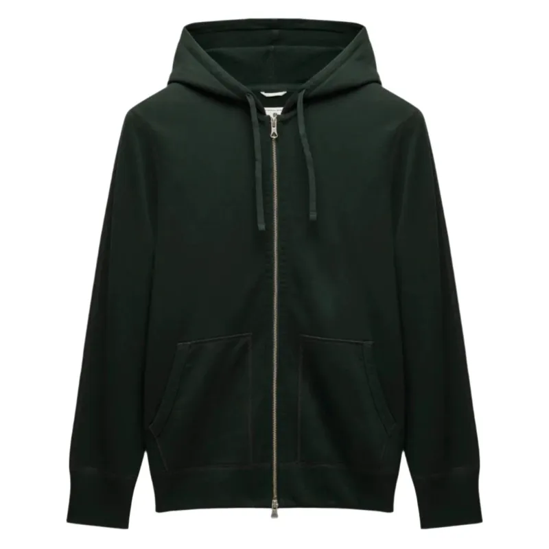 Midweight Terry Slim Zip Hoodie Petrol sold by Brooklyn Clothing Co.