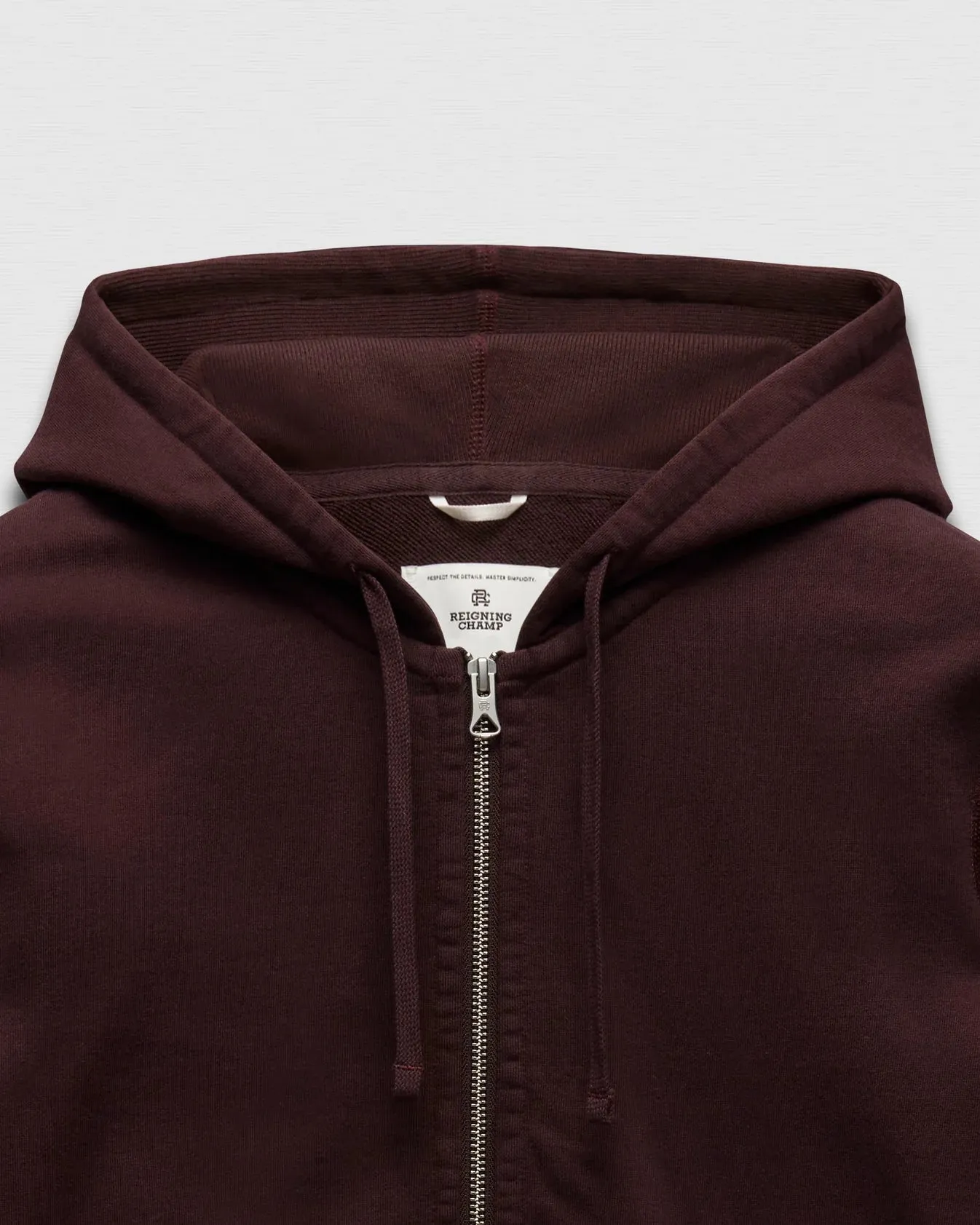 Midweight Terry Slim Zip Hoodie Oxblood sold by Brooklyn Clothing Co. product image thumbnail 3