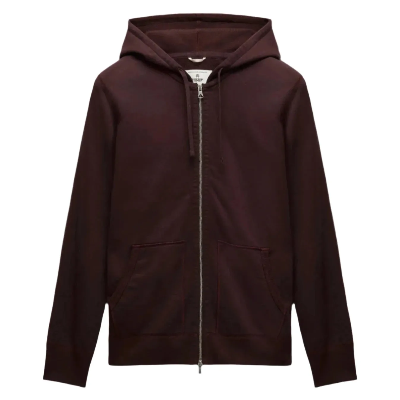 Midweight Terry Slim Zip Hoodie Oxblood sold by Brooklyn Clothing Co.