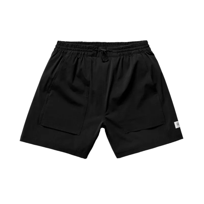 Stretch Nylon Utility Swim Short 6" Black sold by Brooklyn Clothing Co.