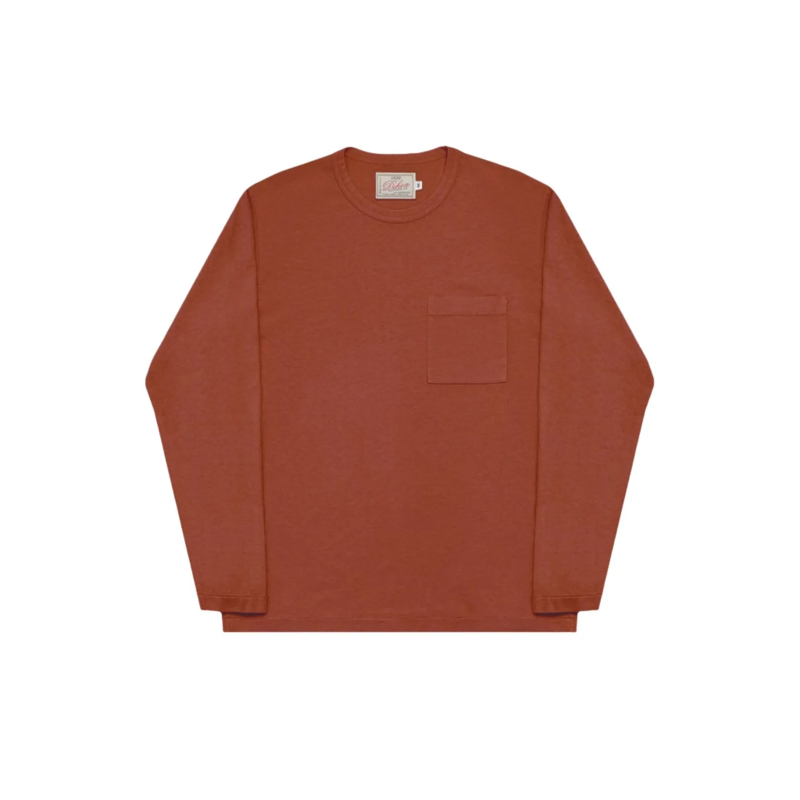 Heavy Duty Long Sleeve Pocket Tee Burnt Orange sold by Brooklyn Clothing Co.