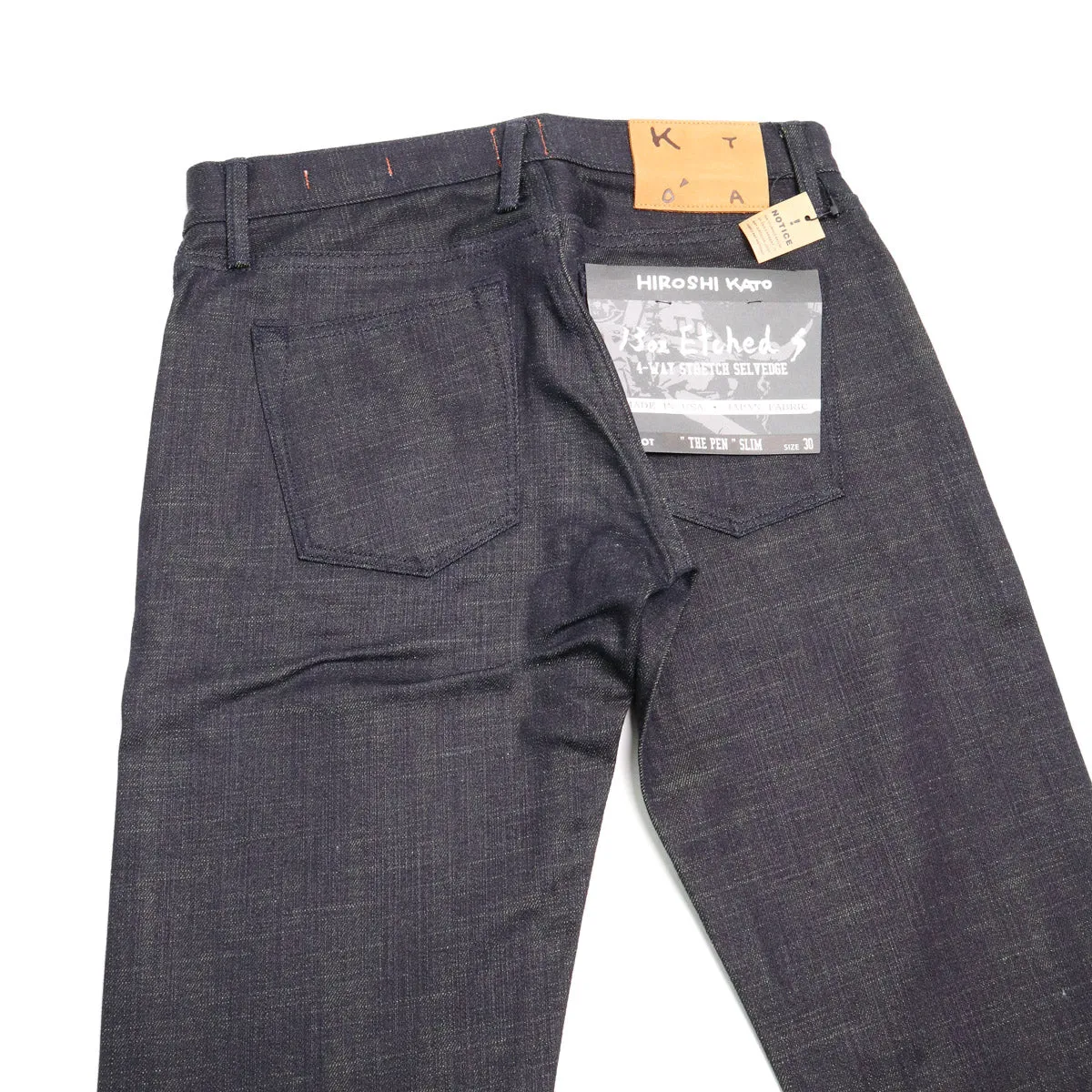 The Pen Etched 13oz Green Tea Raw Selvedge Denim sold by Brooklyn Clothing Co. product image thumbnail 4