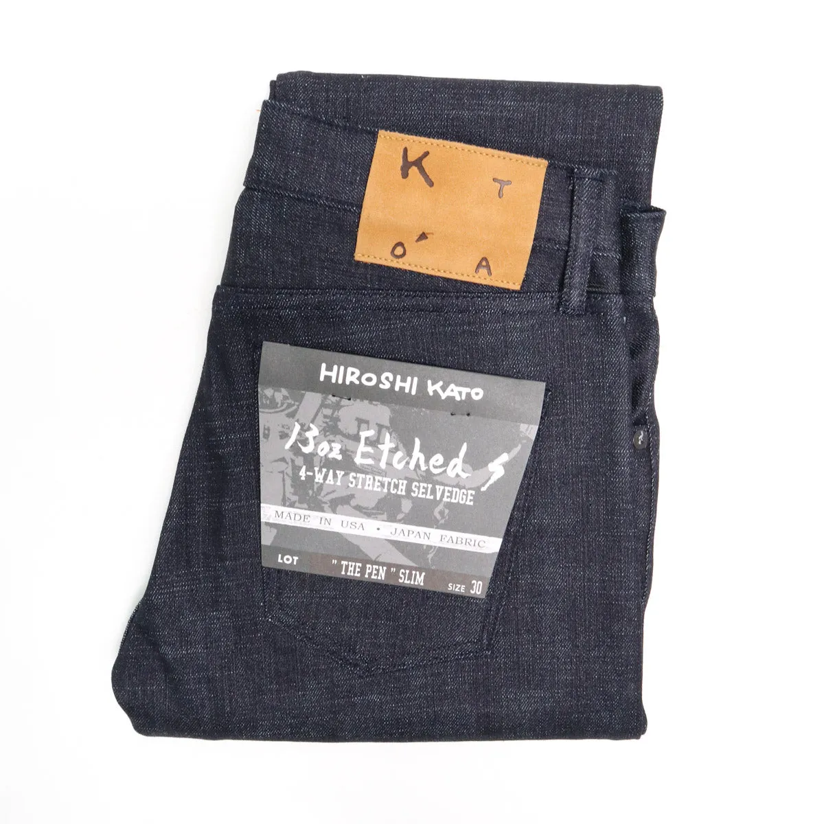 The Pen Etched 13oz Classic Raw Selvedge Denim sold by Brooklyn Clothing Co.