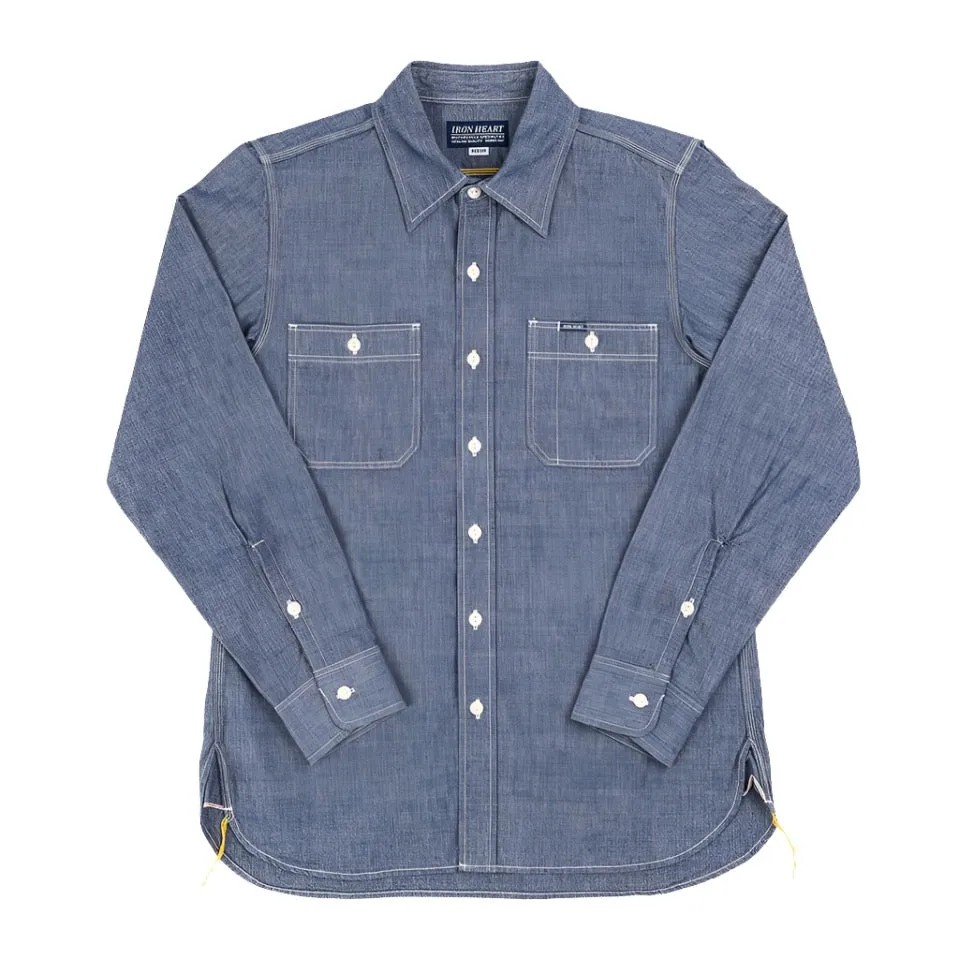 IHSH-21-BLU 10oz Selvedge Chambray Work Shirt Blue sold by Brooklyn Clothing Co.