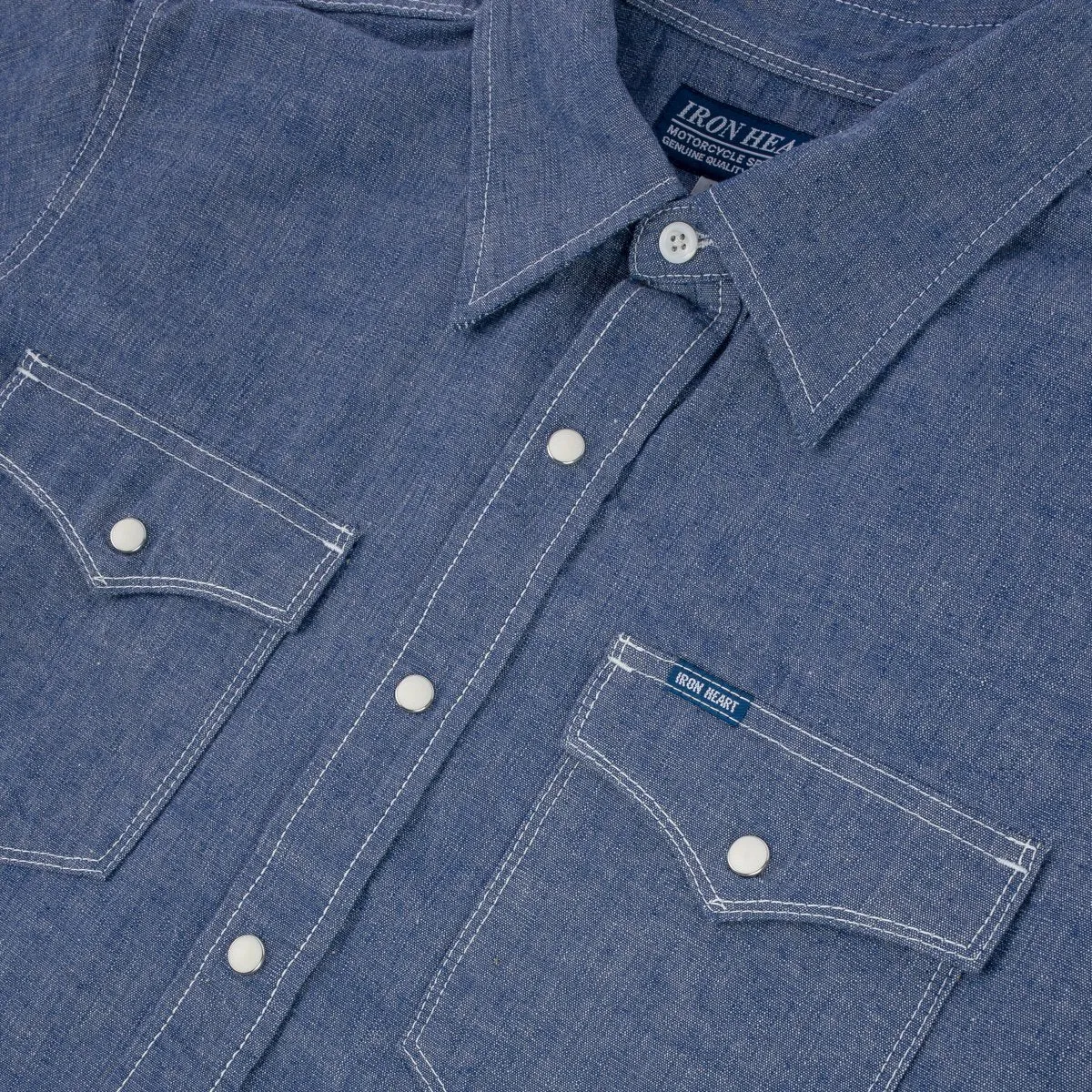 IHSH-13-BLU 10oz Selvedge Chambray Single Yoke Western Shirt Blue sold by Brooklyn Clothing Co. product image thumbnail 3