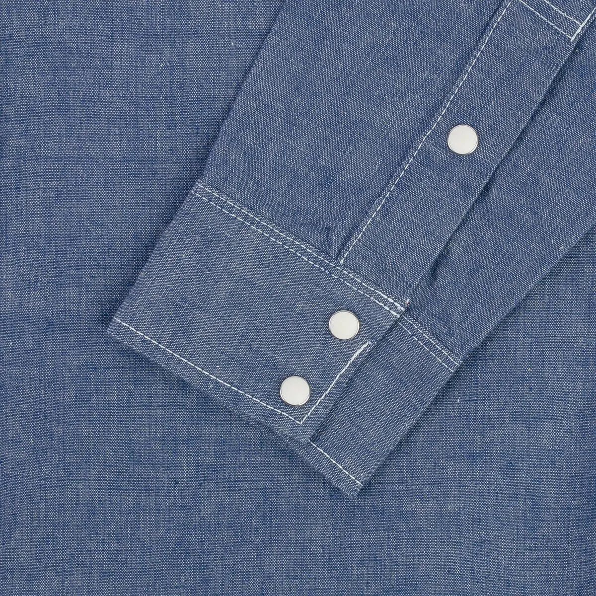 IHSH-13-BLU 10oz Selvedge Chambray Single Yoke Western Shirt Blue sold by Brooklyn Clothing Co. product image thumbnail 4