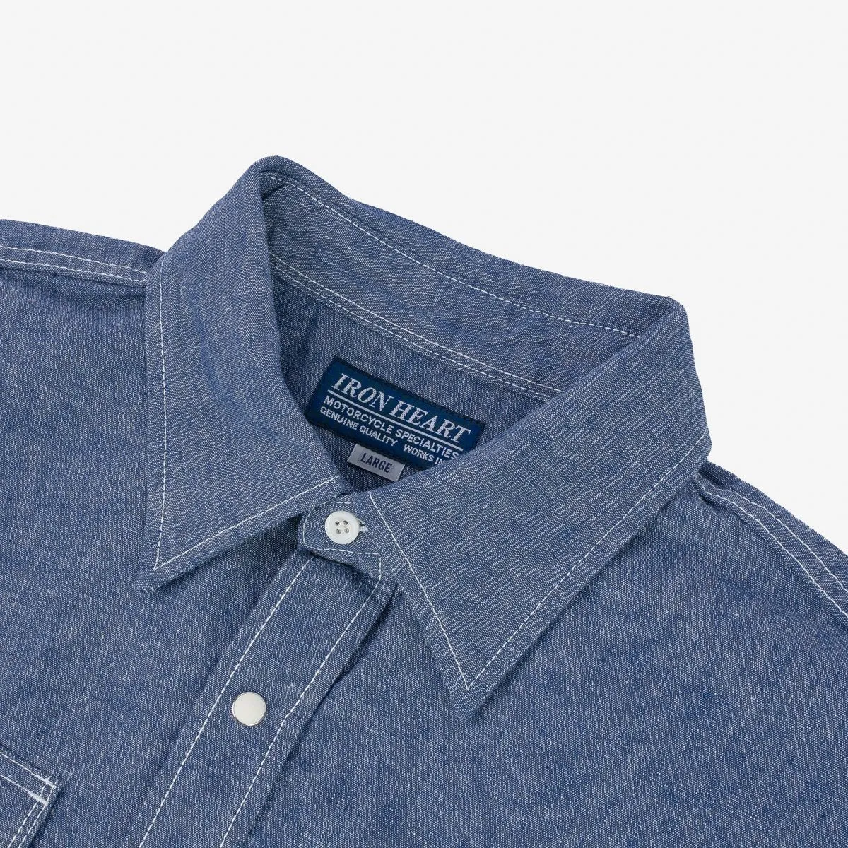 IHSH-13-BLU 10oz Selvedge Chambray Single Yoke Western Shirt Blue sold by Brooklyn Clothing Co. product image thumbnail 2