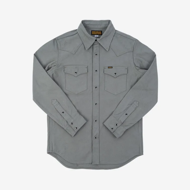 IHSH-235-GRY 13oz Military Serge Western Shirt Grey sold by Brooklyn Clothing Co.