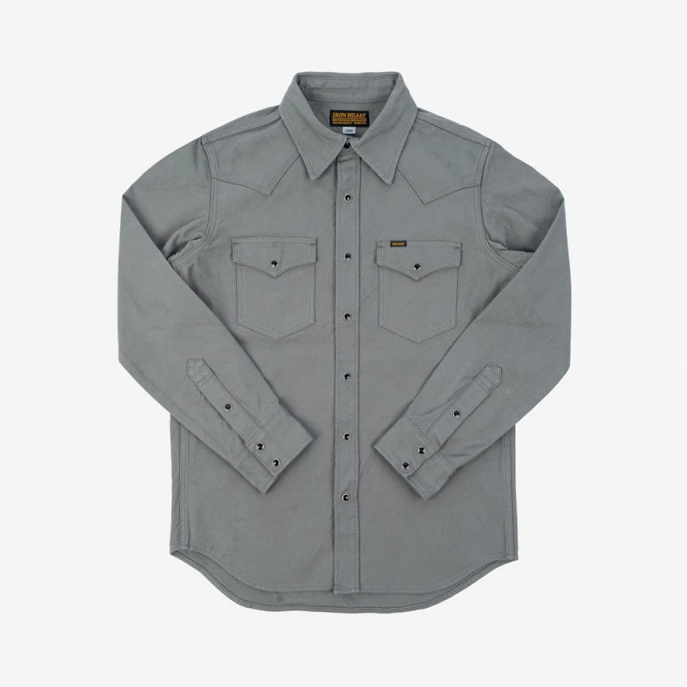 IHSH-235-GRY 13oz Military Serge Western Shirt Grey sold by Brooklyn Clothing Co.