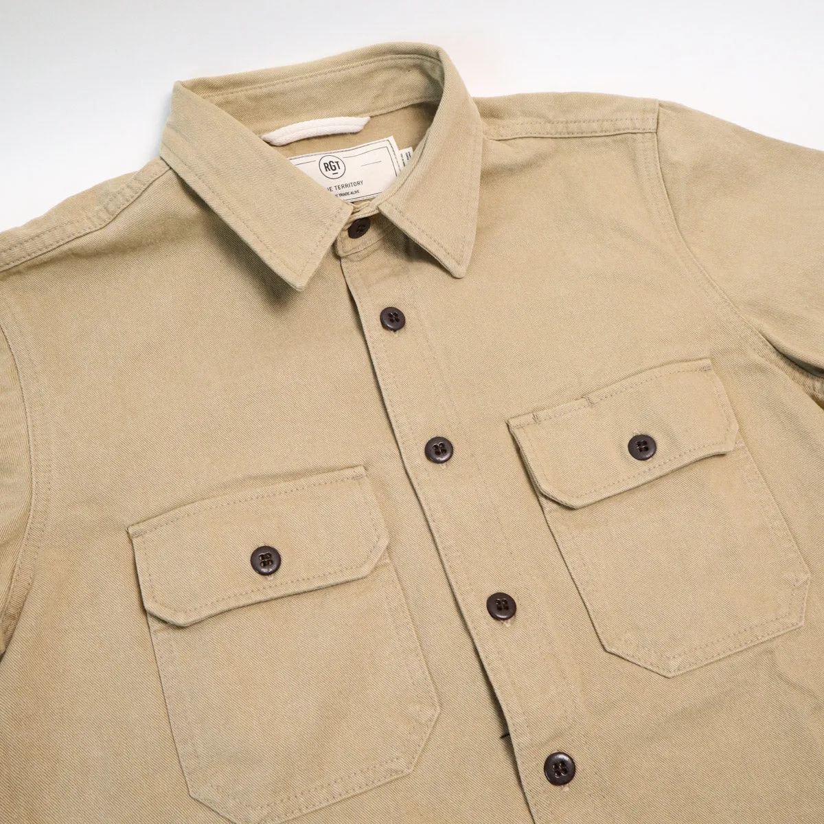 Field Shirt Rinsed Khaki Selvedge sold by Brooklyn Clothing Co. product image thumbnail 2