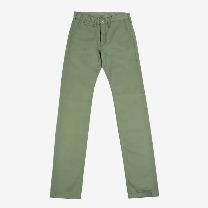 IH-721-OLV 9oz Mercerised Cotton Chino Olive sold by Brooklyn Clothing Co.