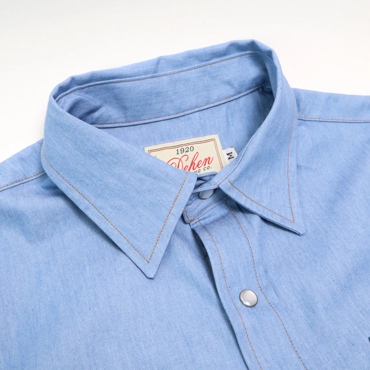 Drover Short Sleeve Shirt Light Indigo Chambray sold by Brooklyn Clothing Co. product image thumbnail 2