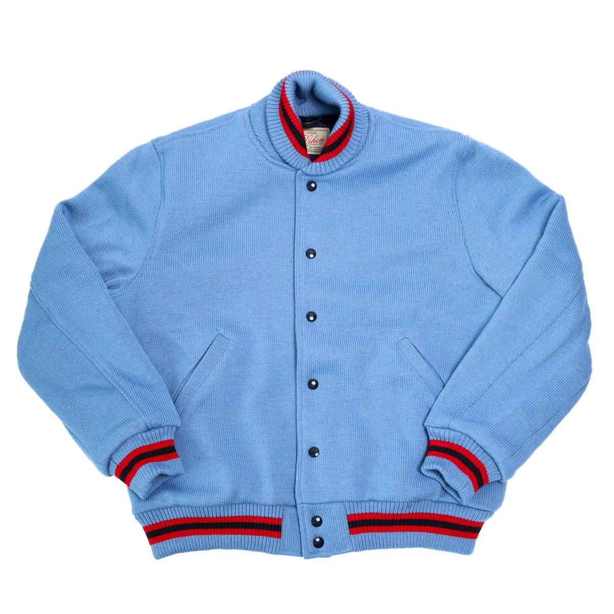 Knit Club Jacket Columbia Blue sold by Brooklyn Clothing Co.