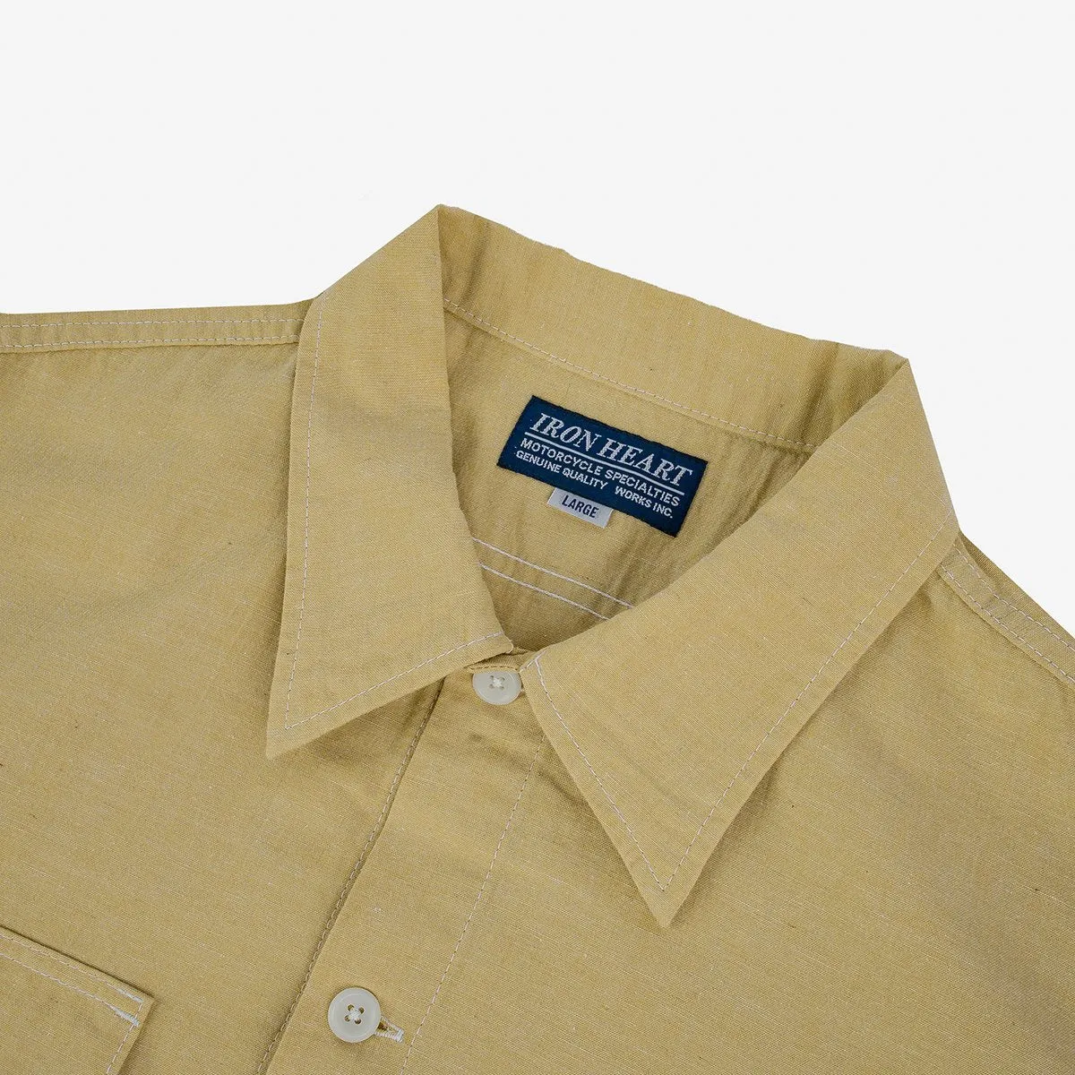 IHSH-388-YEL 4oz Selvedge Short Sleeved Summer Shirt Yellow sold by Brooklyn Clothing Co. product image thumbnail 2