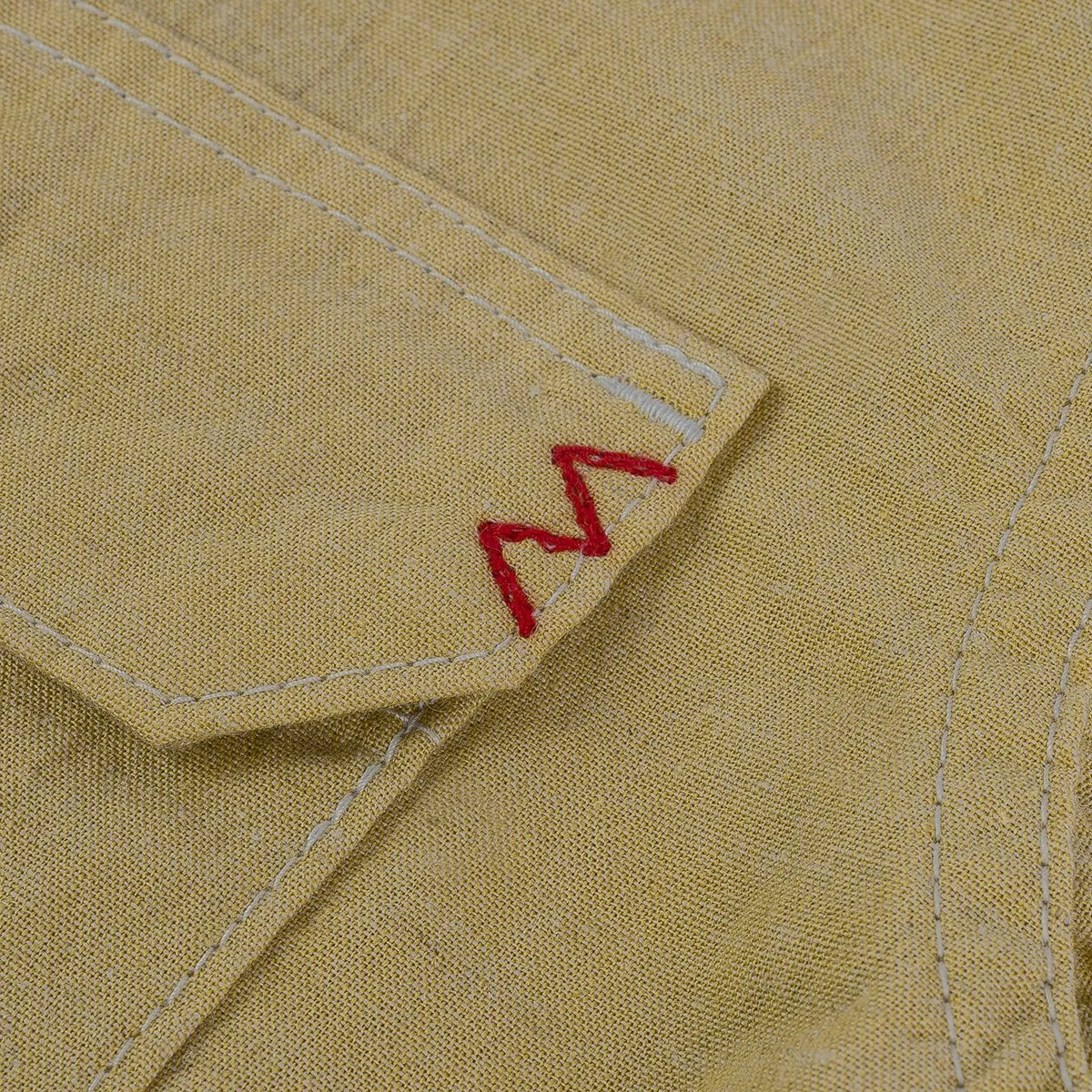 IHSH-388-YEL 4oz Selvedge Short Sleeved Summer Shirt Yellow sold by Brooklyn Clothing Co. product image thumbnail 4