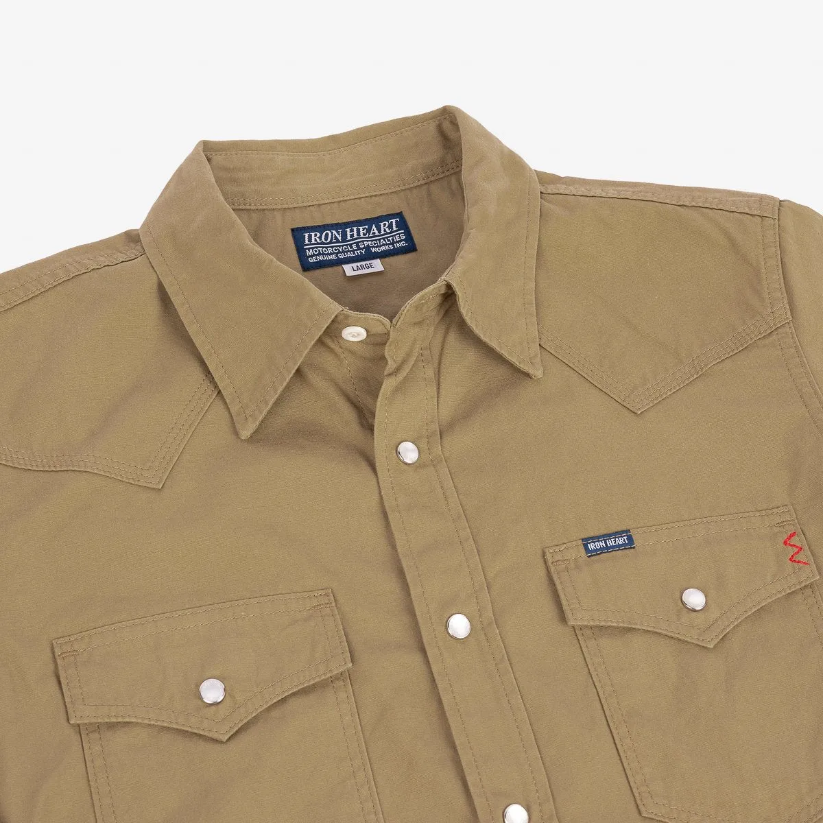 IHSH-394-KHA 7oz Fatigue Cloth Western Shirt Khaki sold by Brooklyn Clothing Co. product image thumbnail 2