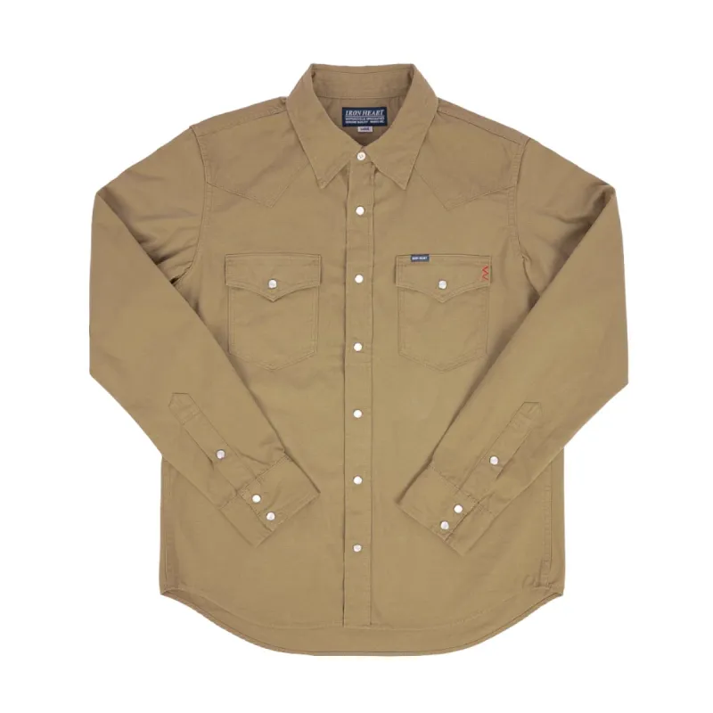 IHSH-394-KHA 7oz Fatigue Cloth Western Shirt Khaki sold by Brooklyn Clothing Co.