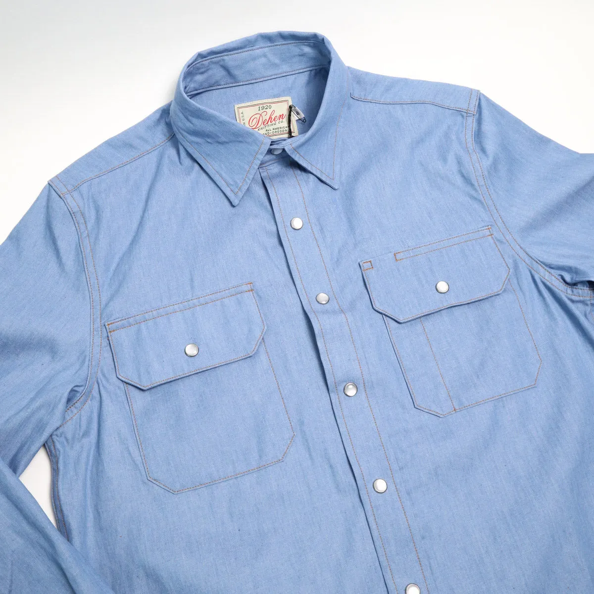 Drover Shirt Chambray Light Indigo sold by Brooklyn Clothing Co. product image thumbnail 3