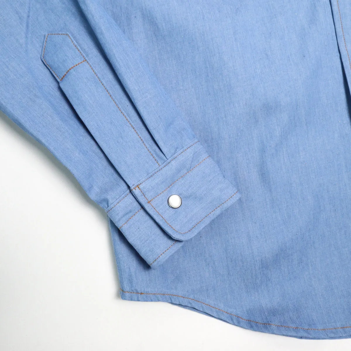 Drover Shirt Chambray Light Indigo sold by Brooklyn Clothing Co. product image thumbnail 4
