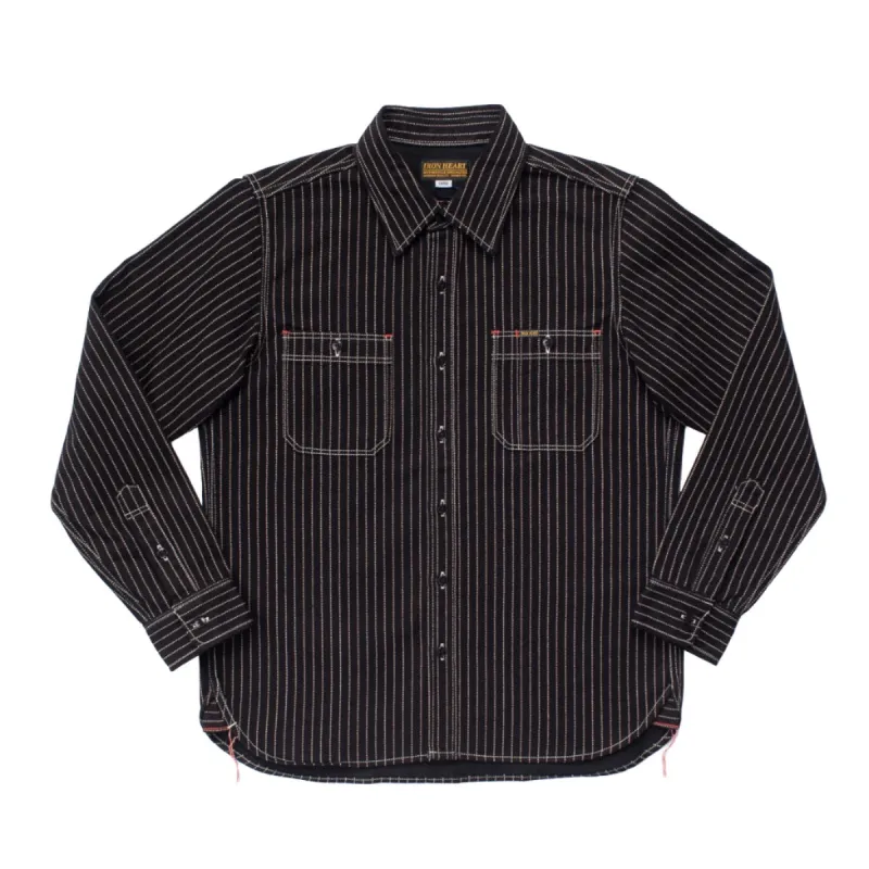 IHSH-266-BLK 12oz Wabash Work Shirt Black With Black Buttons sold by Brooklyn Clothing Co.