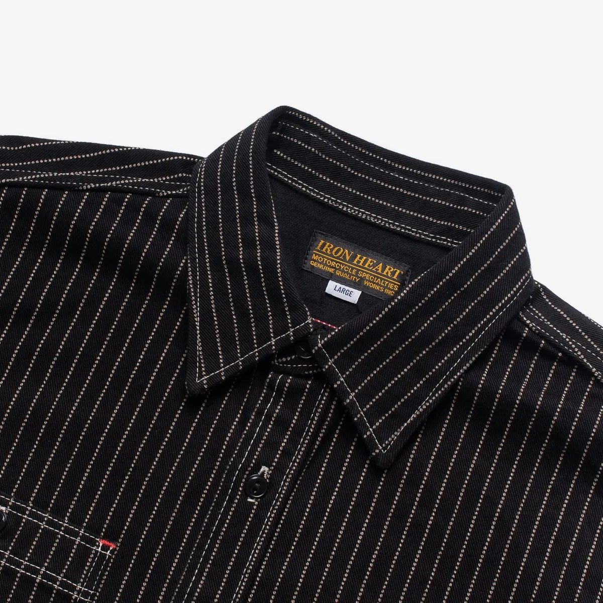 IHSH-266-BLK 12oz Wabash Work Shirt Black With Black Buttons sold by Brooklyn Clothing Co. product image thumbnail 2