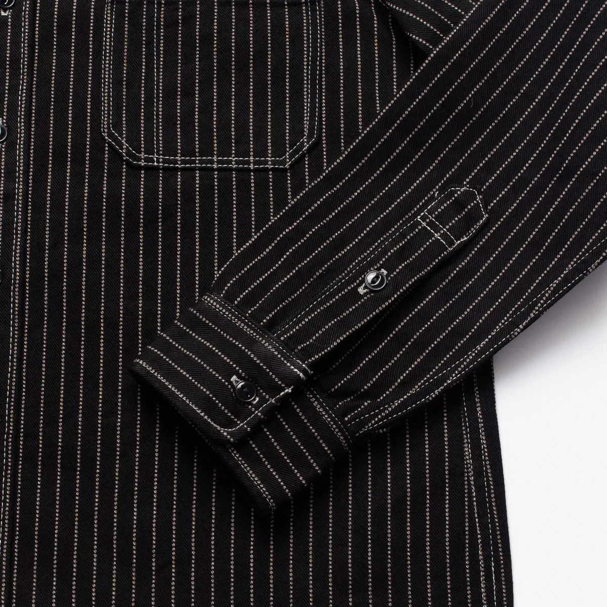 IHSH-266-BLK 12oz Wabash Work Shirt Black With Black Buttons sold by Brooklyn Clothing Co. product image thumbnail 3