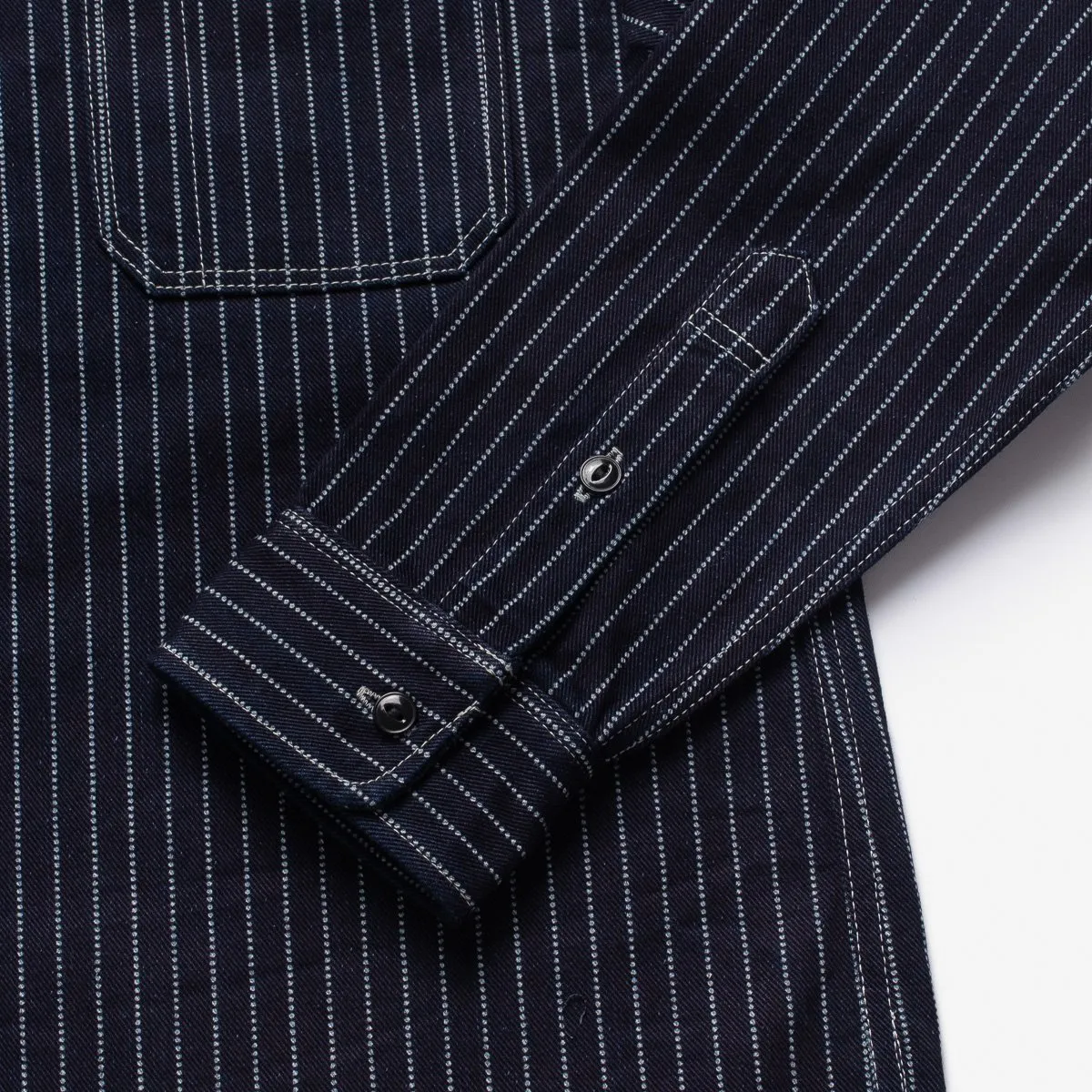 IHSH-266-IND 12oz Wabash Work Shirt Indigo With Black Buttons sold by Brooklyn Clothing Co. product image thumbnail 3