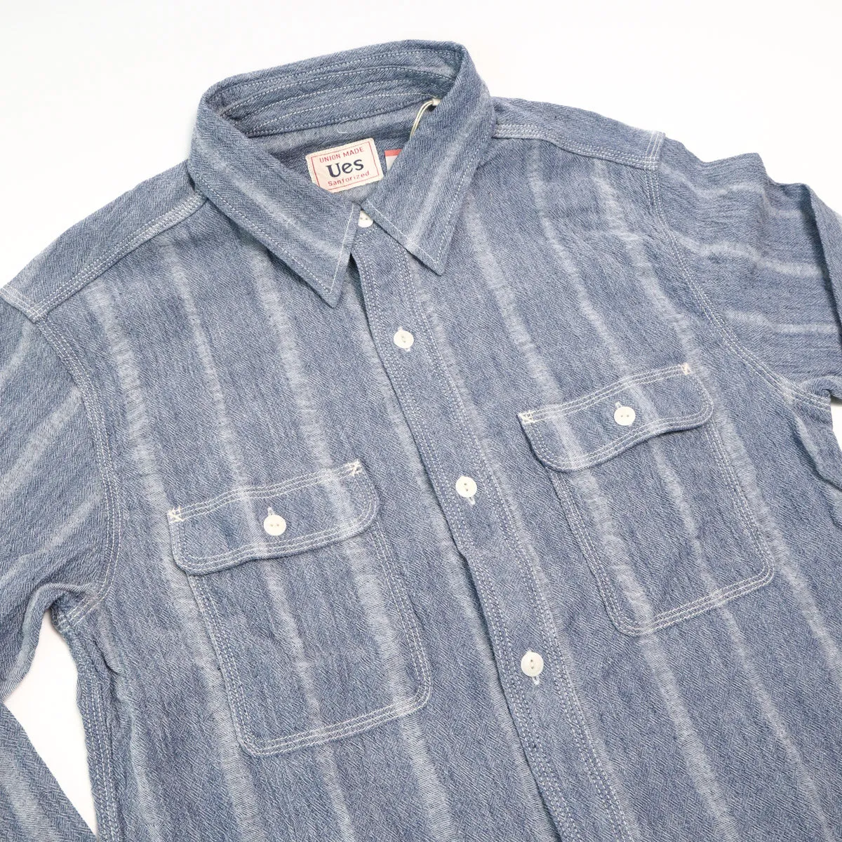 Twisted Yarn Triple Stitch Shirt Chambray sold by Brooklyn Clothing Co. product image thumbnail 3