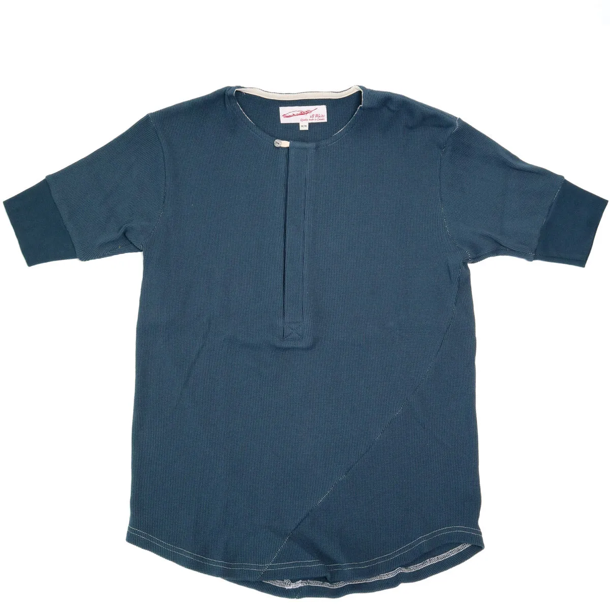 Hitchhiker Henley Organic Ultramarine Micro Waffle sold by Brooklyn Clothing Co.