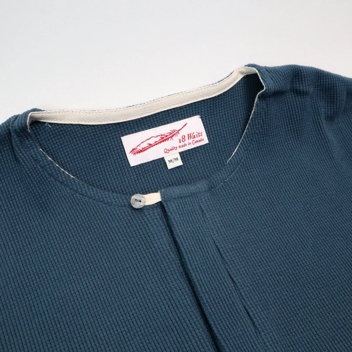 Hitchhiker Henley Organic Ultramarine Micro Waffle sold by Brooklyn Clothing Co. product image thumbnail 2