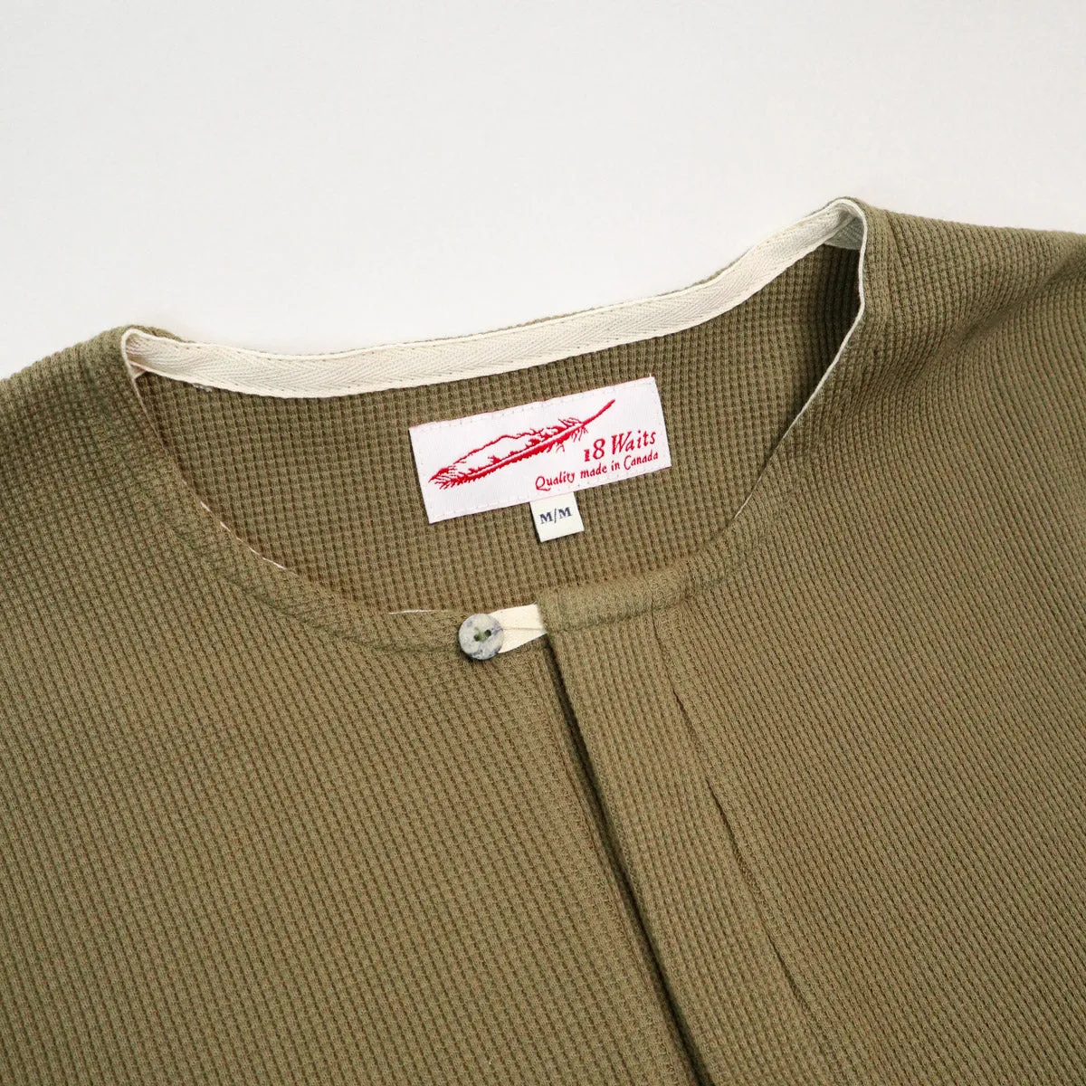 Hitchhiker Henley Organic Khaki Micro Waffle sold by Brooklyn Clothing Co. product image thumbnail 2