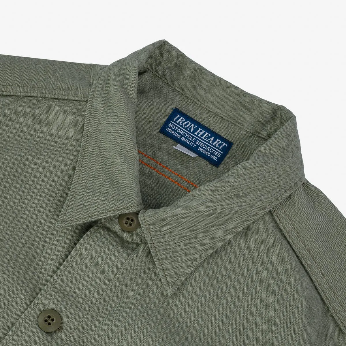 IHSH-385-ODG 9oz Herringbone Military Shirt Olive Drab Green sold by Brooklyn Clothing Co. product image thumbnail 2