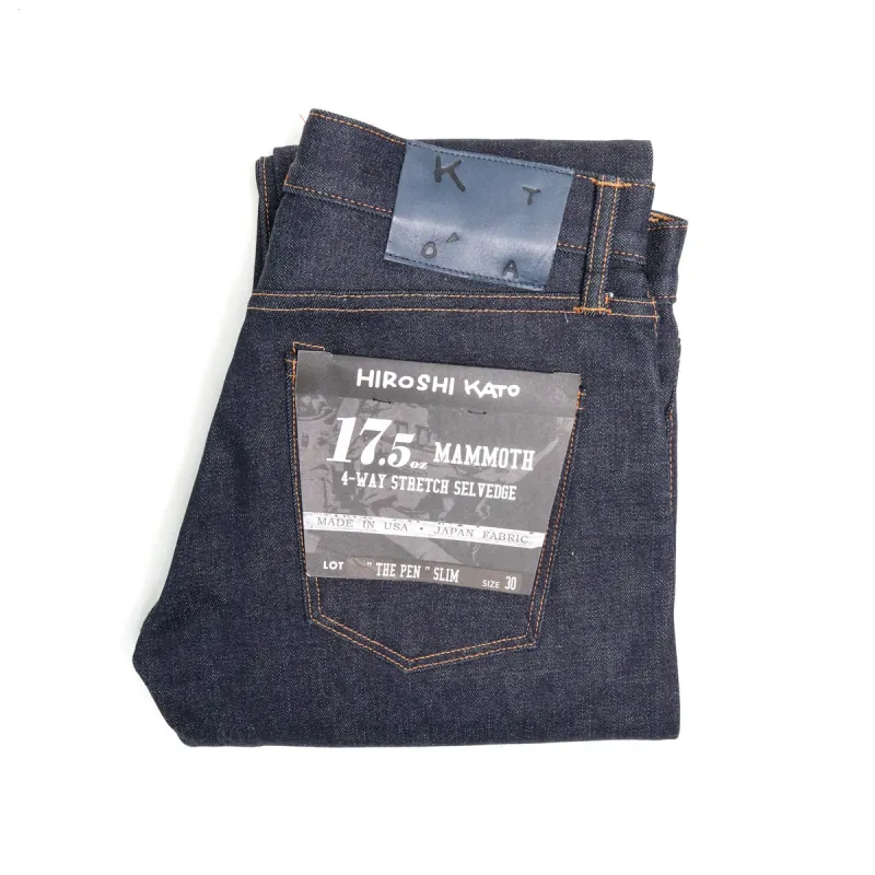 The Pen 17.5oz Mammoth Indigo Raw Selvedge Denim sold by Brooklyn Clothing Co.