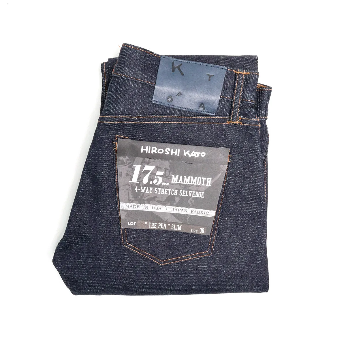 The Pen 17.5oz Mammoth Indigo Raw Selvedge Denim sold by Brooklyn Clothing Co.