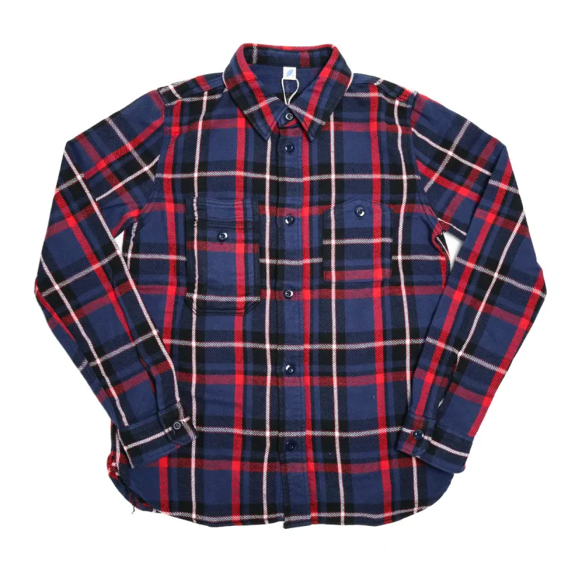 2222-NV Raised Surface Check Double Pocket Shirt Navy sold by Brooklyn Clothing Co.