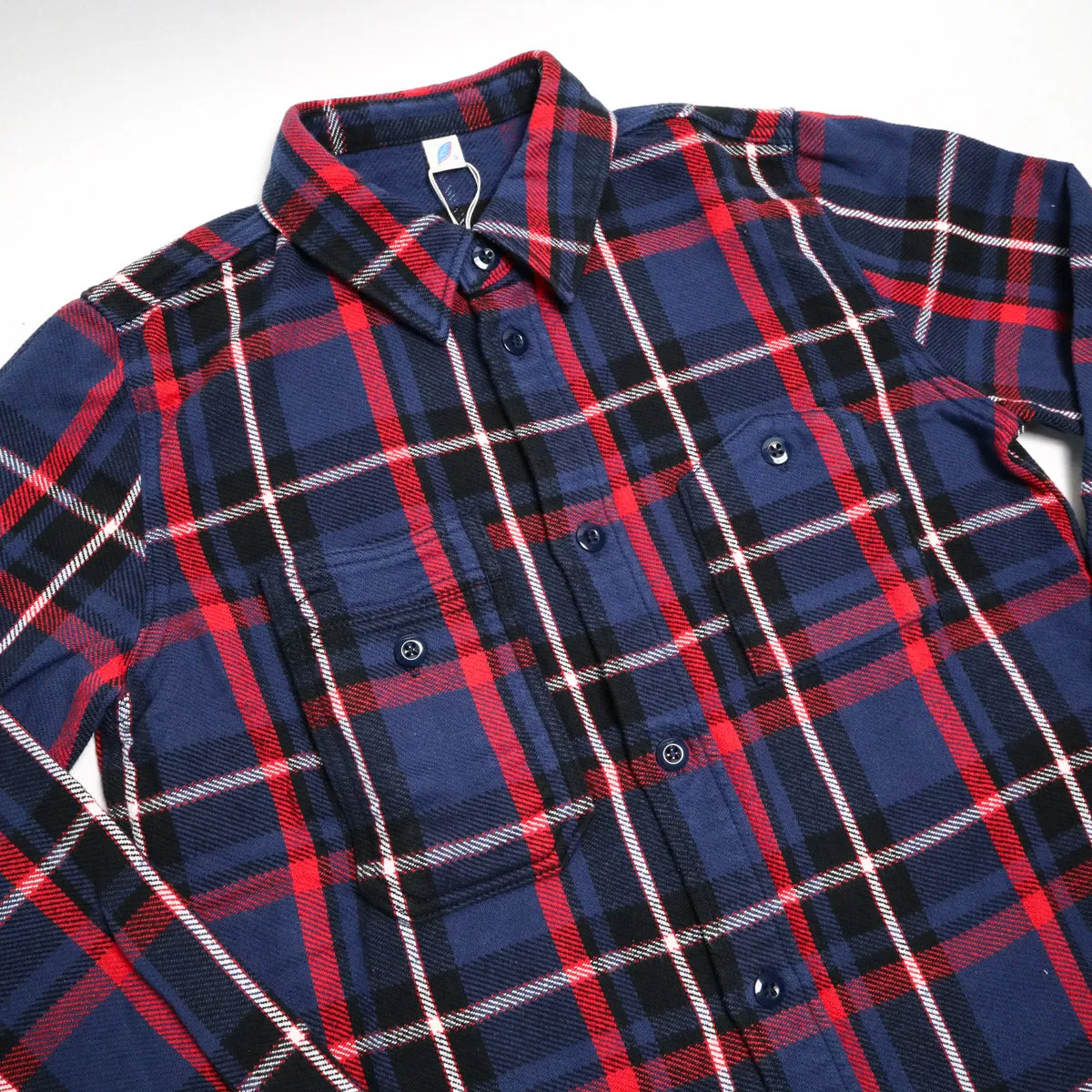 2222-NV Raised Surface Check Double Pocket Shirt Navy sold by Brooklyn Clothing Co. product image thumbnail 3