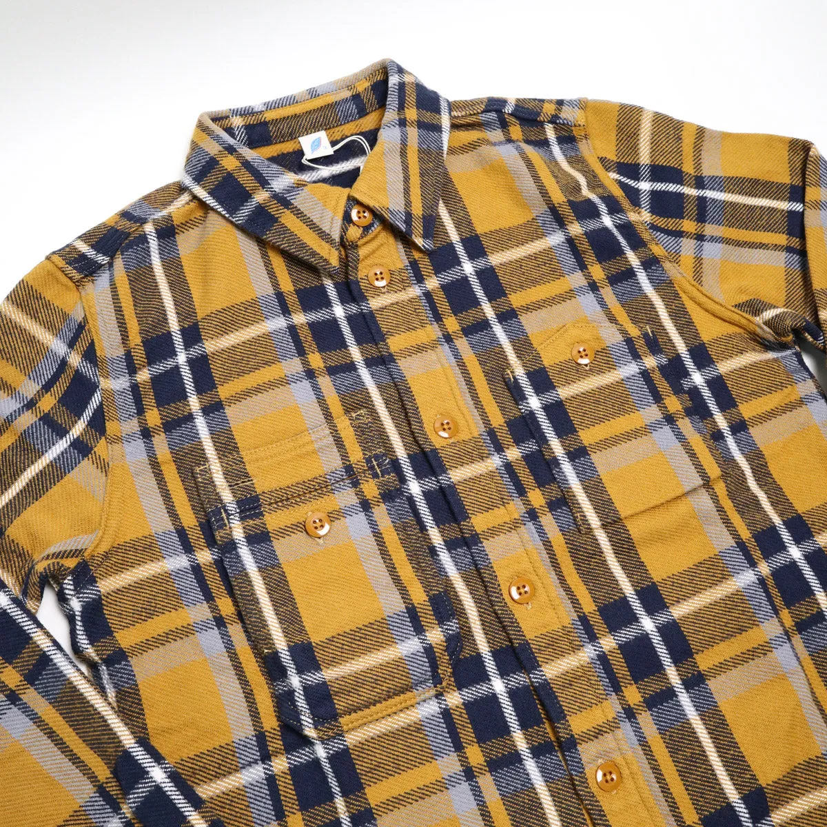 2222-CA Raised Surface Check Double Pocket Shirt Camel sold by Brooklyn Clothing Co. product image thumbnail 3